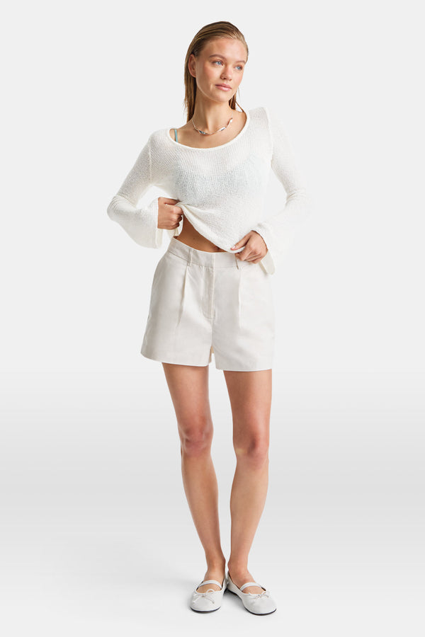 Multiway Long Sleeve Resort Knit Top - Coconut Milk - Image 3