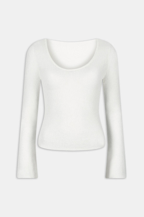 Multiway Long Sleeve Resort Knit Top - Coconut Milk - Image 2