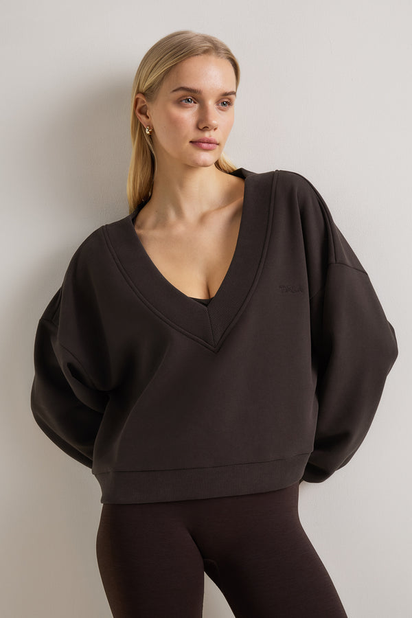 V-Neck Sweatshirt - Americano