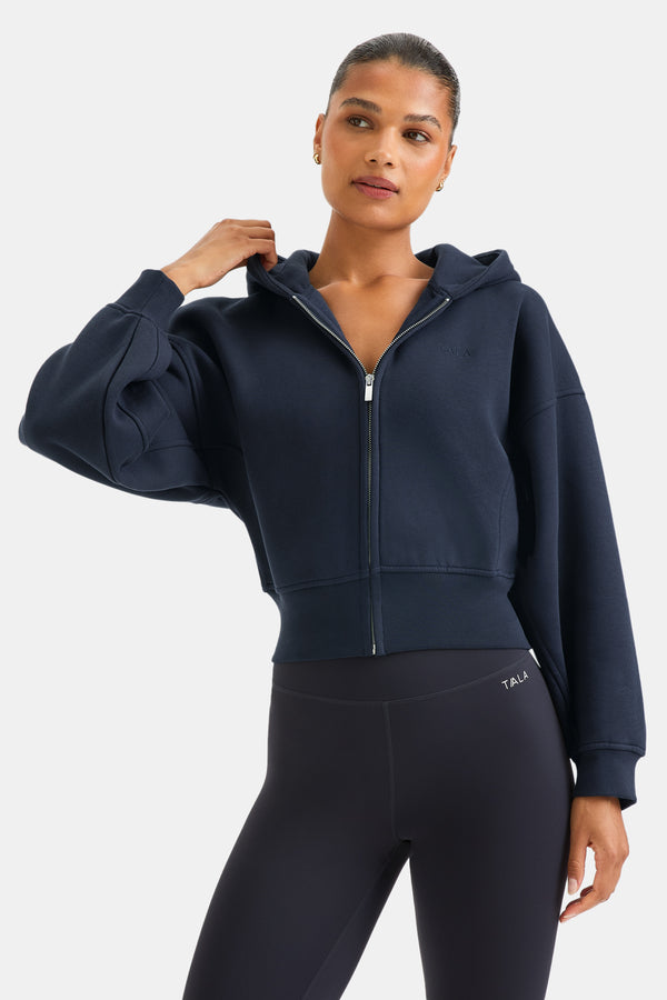 Cocoon Zip Through Hoodie - Midnight Navy